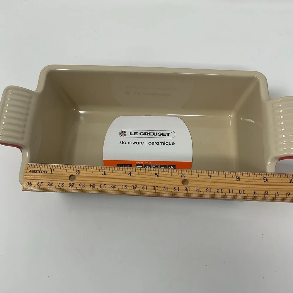 Le Creuset Stoneware Heritage Loaf Pan Cerise Red New In Box